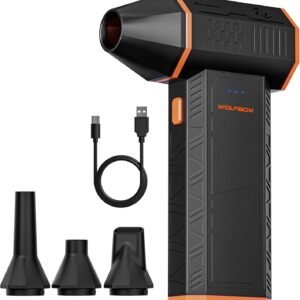WOLFBOX MF50 Compressed Air Duster-110000RPM Super Power Cordless Air Duster, 3-Gear Adjustable Mini Blower with Rechargeable Battery, Dust Blower for Computer, Keyboard, House, Outdoor and Car
