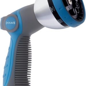 INNAV8 Garden Hose Nozzle Heavy Duty, Water Hose Sprayer Nozzle for Outdoor THUMB CONTROL On Off Valve for Easy Water Control, 10 Spray Patterns - Water Hose Nozzle Head Attachment